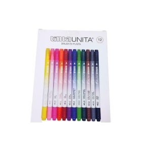 12 PENNARELLI BRUSH BI PUNTA TINTA UNITA