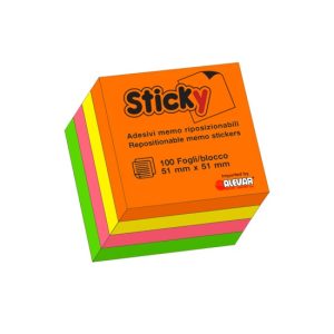 CUBO STICKY NEON 5COL. 51X51 250FG.