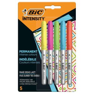 5 BIC INTENSITY PERMANENTI INDELEBILI FLUO